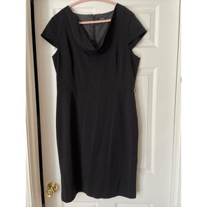 Apt. 9 Dress Size 14 Black Short Sleeve Cowl Neck Detail